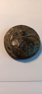 Antieke Bronzen Medaille met cat, Ophalen of Verzenden