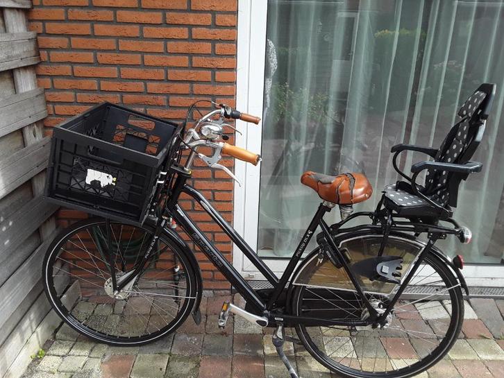 Dames Sport fiets met fietsmand en kinderzitje, Fietsen en Brommers, Fietsen | Dames | Sportfietsen en Toerfietsen, Gebruikt, Overige merken
