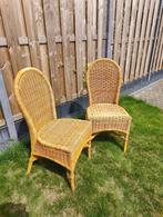 2 rieten stoelen, Riet, Gebruikt, Twee, Bruin