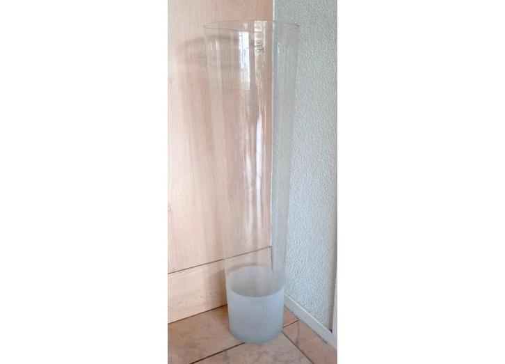 Mica Decorations Casy frosted conische vaas -70x19 cm, Huis en Inrichting, Woonaccessoires | Vazen, Overige kleuren, 50 tot 75 cm