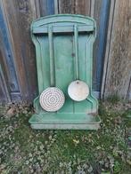 Vintage Emaille Keukengerei Houder Groen, Antiek en Kunst, Curiosa en Brocante, Ophalen of Verzenden