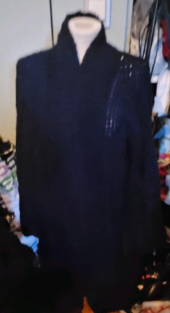 Donkerblauw lang vest, Ophalen of Verzenden, Zo goed als nieuw, Maat 46/48 (XL) of groter, Blauw