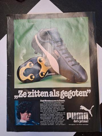 Oude reklame Diego Maradona / Puma begin jaren '80 beschikbaar voor biedingen