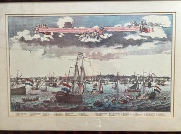 Historische kaart vd scheepvaart het IJ voor Amsterdam 17e E beschikbaar voor biedingen