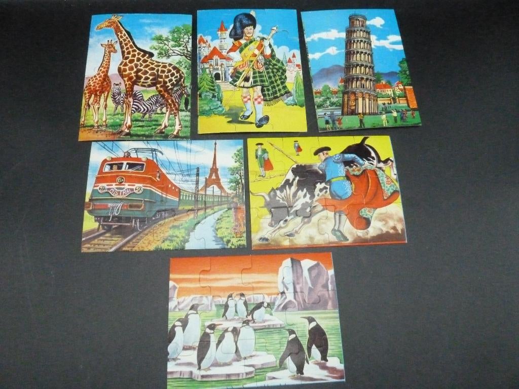 6 vintage Jig-saw puzzels, Ophalen of Verzenden, Minder dan 500 stukjes, Nieuw, Legpuzzel