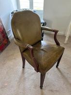 antieke stoelen - 6x groen leer, Ophalen