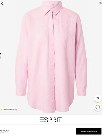 Blouse Esprit roze lange mouw gekocht voor 49 euro beschikbaar voor biedingen