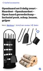 Openhaard set (Zwart van kleur), Huis en Inrichting, Kachels, Ophalen of Verzenden, Zo goed als nieuw, Hout, Houtkachel