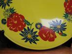 Kleurrijke vintage taartschotel , staffel stoneware Germany, Antiek en Kunst, Ophalen of Verzenden