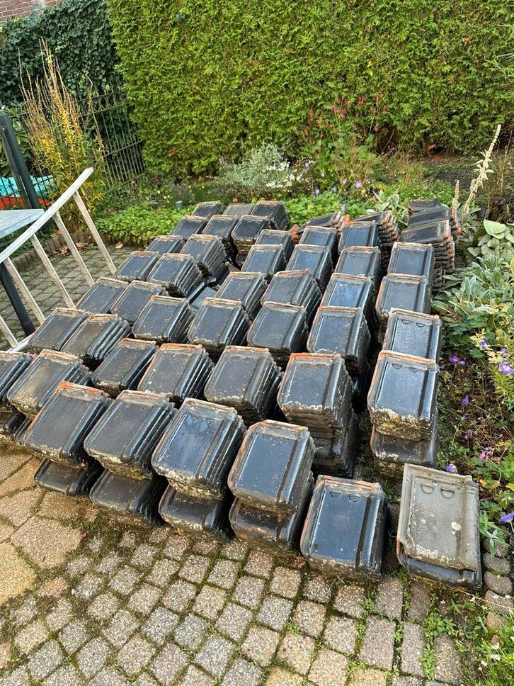 Gebruikte dakpannen - Tuile de Nord zwart, Doe-het-zelf en Verbouw, Dakpannen en Dakbedekking, Gebruikt, Dakpannen, Steen of Klei