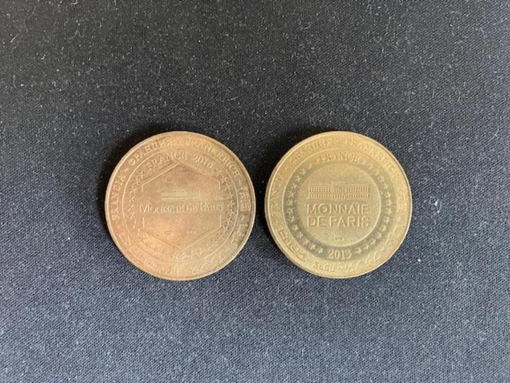 2x penning Monnaie de Paris, Tour Eiffel en Naisicaa Boulogn, Postzegels en Munten, Penningen en Medailles, Overige materialen