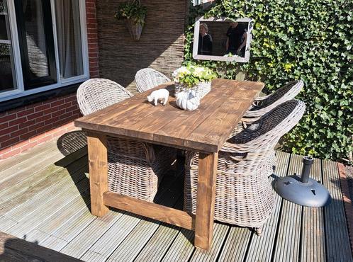 Robuuste Tuintafel., Tuin en Terras, Tuintafels, Nieuw, Rechthoekig, Hout, Ophalen of Verzenden