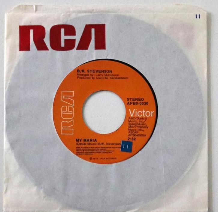 B.W. Stevenson - My Maria - 7 inch single – 1973, Cd's en Dvd's, Vinyl Singles, Gebruikt, Single, Country en Western, 7 inch, Ophalen