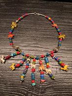 Kleurrijke vintage ketting, Sieraden, Tassen en Uiterlijk, Kettingen, Ophalen of Verzenden, Gebruikt, Overige kleuren, Overige materialen