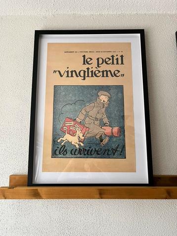 Kuifje poster. Ingelijste kuifje poster (Franstalig) 50x70 beschikbaar voor biedingen