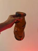 Bruine glazen vaas, Gebruikt, Overige kleuren, 50 tot 75 cm, Ophalen of Verzenden