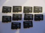 10x Sandisk microSd 4GB, Audio, Tv en Foto, Fotografie | Geheugenkaarten, MicroSDHC, Ophalen of Verzenden, Zo goed als nieuw, Fotocamera