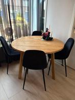 Ronde eettafel met 4 stoelen, Huis en Inrichting, Gebruikt, 100 tot 150 cm, Rond, Ophalen of Verzenden
