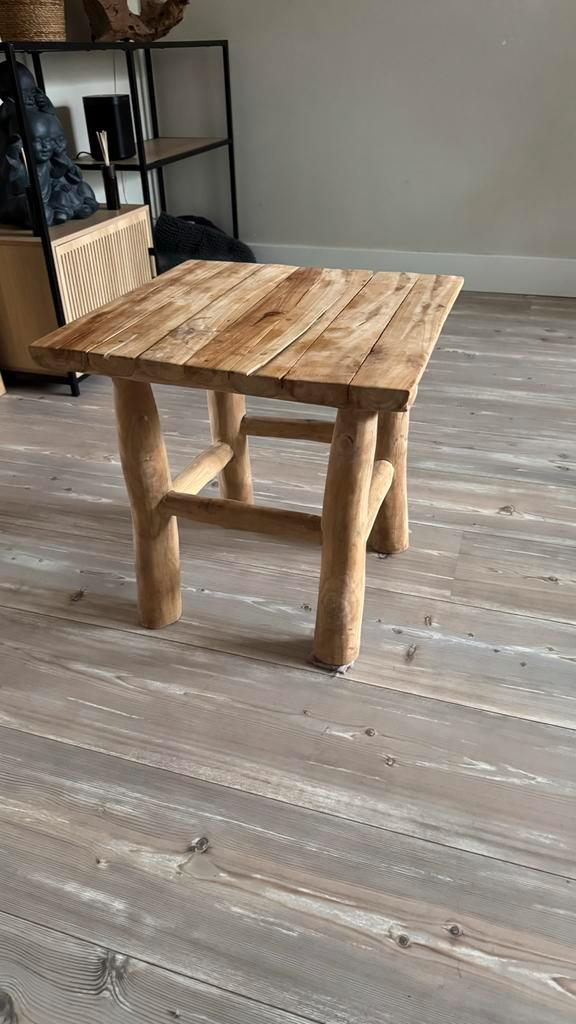 Houten Salontafel, Huis en Inrichting, Tafelonderdelen, Gebruikt, Tafelblad, 50 tot 100 cm, Vierkant, Overige houtsoorten, Ophalen