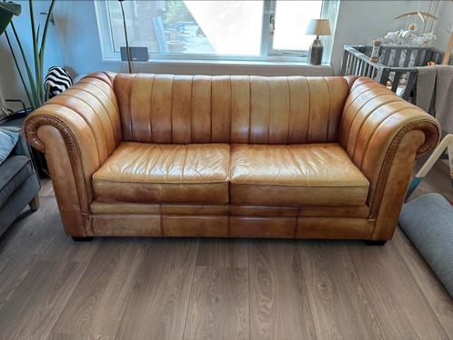 Chesterfield bank cognac 2,5 zits, Huis en Inrichting, Banken | Bankstellen, Zo goed als nieuw, Tweepersoons, 150 tot 200 cm, 75 tot 100 cm