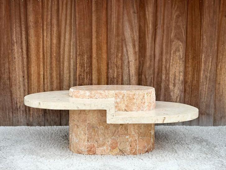Vintage mactanstone coffeetable, ca 1980’s, Antiek en Kunst, Antiek | Meubels | Tafels, Ophalen of Verzenden