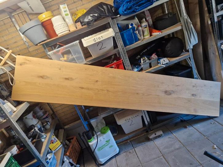 Massief Eiken Blad Ikea Stuva hack 270 x 50 x 2, Doe-het-zelf en Verbouw, Hout en Planken, Gebruikt, Plank, Eiken, 200 tot 250 cm