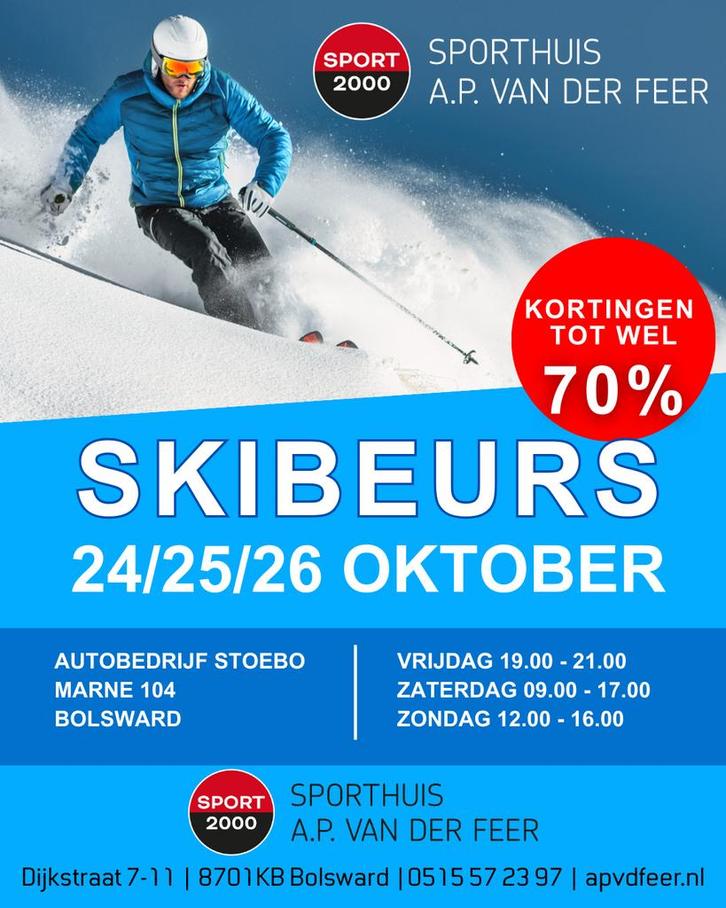 Ski’s, snowboards & wintersportkleding Skibeurs Bolsward, Sport en Fitness, Skiën en Langlaufen, Nieuw, Overige typen, Overige merken
