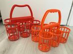 Flessenrek retro - oranje - in goede staat - jaren '60'-70, Ophalen of Verzenden, Huis en Inrichting