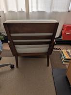 Wit lederen design stoel, Huis en Inrichting, Stoelen, Ophalen, Wit, Hout, Zo goed als nieuw