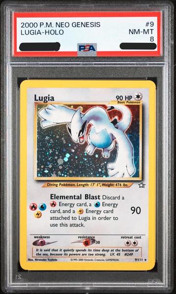 PSA 8 - Lugia Holo #9 (2000 Pokemon Neo Genesis) beschikbaar voor biedingen