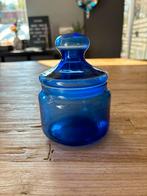 Blauwe glazen voorraadpot., Antiek en Kunst, Antiek | Glas en Kristal, Ophalen of Verzenden