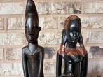 Set van twee Afrikaanse houtsnijwerken, Ophalen of Verzenden