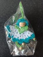 Nieuw gehaakte (sleutel) hanger engeltje - meisje groen, wit, Ophalen of Verzenden, Nieuw