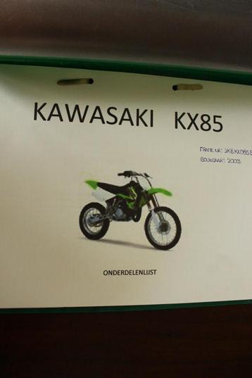 Kawasaki KX85 2003 parts list onderdelen / prijs lijst beschikbaar voor biedingen