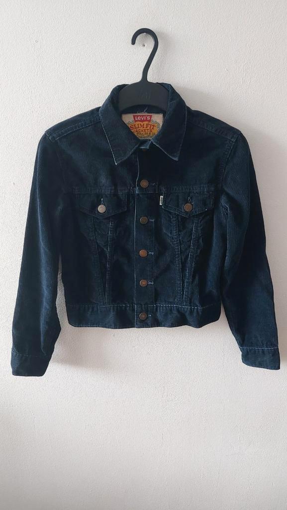 Vintage 60s 70s Levis big E corduroy jacket XS S, Kleding | Heren, Jassen | Zomer, Gedragen, Blauw, Ophalen of Verzenden