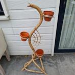 Vintage Rotan planthouder voor 3 potjes, Tuin, Gebruikt, 100 cm of meer, Ophalen of Verzenden