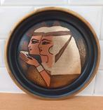 Egyptisch wandbord. Rond. Handgemaakt. Diameter: 22 cm., Antiek en Kunst, Ophalen of Verzenden