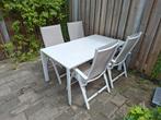 Tuinset Bellagio wit/grijs 1.60 m tuinset zgan, Ophalen, Zo goed als nieuw, Aluminium