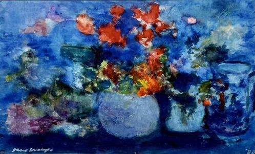 572 - Litho Kees Verwey, bloemenstilleven, 1988, Antiek en Kunst, Kunst | Litho's en Zeefdrukken, Ophalen of Verzenden
