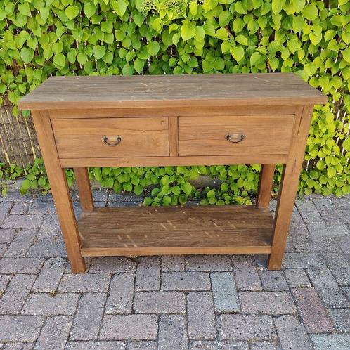 Nieuwe teakhouten sidetable 100 cm | Pimpskuorke Ureterp, Huis en Inrichting, Kasten | Ladekasten, Nieuw, 50 tot 100 cm, 25 tot 50 cm