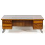Groot palissander directie bureau Theo Tempelman jaren '60, Ophalen of Verzenden, Zo goed als nieuw, Bureau