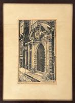 Pentekening Poortje Wijnkopersgildehuis Koestr. 10 Amsterdam, Ophalen