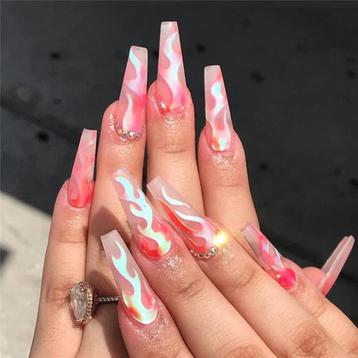 16stks stickers Fire Flame Nail Vinyls. Nailart/Nagels. beschikbaar voor biedingen