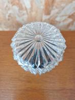 Vintage glas plafoniere, plafond lamp van reliëf glas, Gebruikt, Vintage, Ophalen of Verzenden, Glas