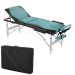 Professionele 3 Zone Aluminium Massagetafel Zwart Turquoise, Sport en Fitness, Nieuw, Massagetafel, Verzenden