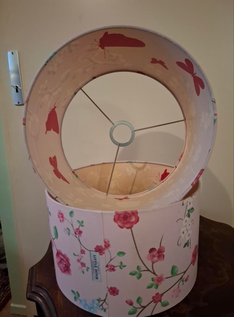 Little Dutch Lampenkappen - Bloemen & Vlinders (2 stuks), Overige kleuren, Rond, Ophalen of Verzenden, Zo goed als nieuw