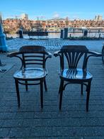 2 Caféstoelen met armleuning, Ophalen, Gebruikt, Twee, Bruin