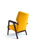 Gerestaureerde vintage wingback fauteuil ‘60, Hout, Vintage retro buisframe design rotan webbing papercord deens, 75 tot 100 cm