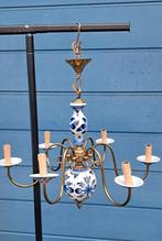 6armige delftsblauwe kroonluchter vintage, Huis en Inrichting, Ophalen, Gebruikt