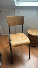Vintage schoolstoel, Ophalen, Zo goed als nieuw, Bruin, Eén